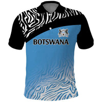 Botswana Cricket Custom Polo Shirt Baggy Blues Zebra Skins Pattern - Wonder Print Shop