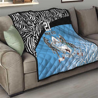 Botswana Cricket Custom Quilt Baggy Blues Zebra Skins Pattern - Wonder Print Shop