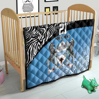 Botswana Cricket Custom Quilt Baggy Blues Zebra Skins Pattern - Wonder Print Shop