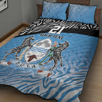 Botswana Cricket Custom Quilt Bed Set Baggy Blues Zebra Skins Pattern - Wonder Print Shop