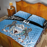 Botswana Cricket Custom Quilt Bed Set Baggy Blues Zebra Skins Pattern - Wonder Print Shop