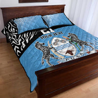 Botswana Cricket Custom Quilt Bed Set Baggy Blues Zebra Skins Pattern - Wonder Print Shop