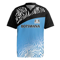 Botswana Cricket Custom Rugby Jersey Baggy Blues Zebra Skins Pattern - Wonder Print Shop