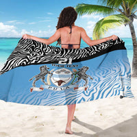 Botswana Cricket Custom Sarong Baggy Blues Zebra Skins Pattern - Wonder Print Shop