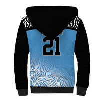 Botswana Cricket Custom Sherpa Hoodie Baggy Blues Zebra Skins Pattern - Wonder Print Shop
