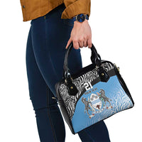 Botswana Cricket Custom Shoulder Handbag Baggy Blues Zebra Skins Pattern - Wonder Print Shop
