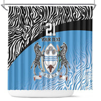 Botswana Cricket Custom Shower Curtain Baggy Blues Zebra Skins Pattern - Wonder Print Shop