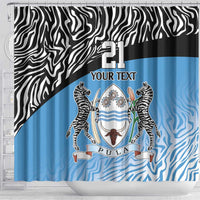 Botswana Cricket Custom Shower Curtain Baggy Blues Zebra Skins Pattern - Wonder Print Shop
