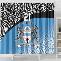 Botswana Cricket Custom Shower Curtain Baggy Blues Zebra Skins Pattern - Wonder Print Shop