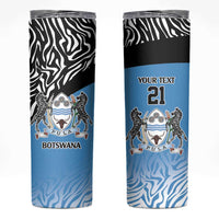 Botswana Cricket Custom Skinny Tumbler Baggy Blues Zebra Skins Pattern - Wonder Print Shop