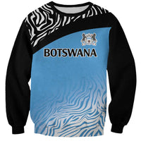 Botswana Cricket Custom Sweatshirt Baggy Blues Zebra Skins Pattern - Wonder Print Shop