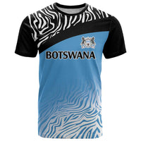 Botswana Cricket Custom T Shirt Baggy Blues Zebra Skins Pattern - Wonder Print Shop