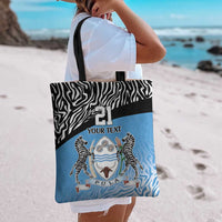 Botswana Cricket Custom Tote Bag Baggy Blues Zebra Skins Pattern - Wonder Print Shop