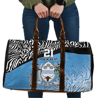 Botswana Cricket Custom Travel Bag Baggy Blues Zebra Skins Pattern - Wonder Print Shop