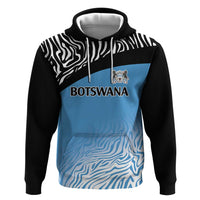 Botswana Cricket Custom Zip Hoodie Baggy Blues Zebra Skins Pattern - Wonder Print Shop