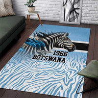 Botswana Independence Day 1966 Area Rug Tribal Zebra Skins Pattern - Wonder Print Shop