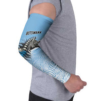 Botswana Independence Day 1966 Arm Sleeves Tribal Zebra Skins Pattern - Wonder Print Shop