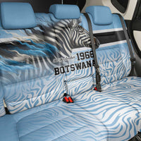 Botswana Independence Day 1966 Back Car Seat Cover Tribal Zebra Skins Pattern - Wonder Print Shop