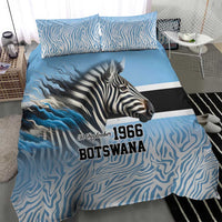 Botswana Independence Day 1966 Bedding Set Tribal Zebra Skins Pattern - Wonder Print Shop
