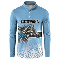 Botswana Independence Day 1966 Button Sweatshirt Tribal Zebra Skins Pattern - Wonder Print Shop