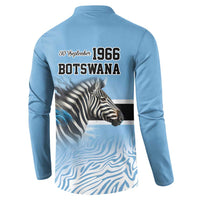 Botswana Independence Day 1966 Button Sweatshirt Tribal Zebra Skins Pattern - Wonder Print Shop