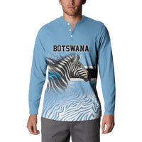 Botswana Independence Day 1966 Button Sweatshirt Tribal Zebra Skins Pattern - Wonder Print Shop