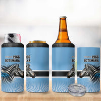 Botswana Independence Day 1966 4 in 1 Can Cooler Tumbler Tribal Zebra Skins Pattern - Wonder Print Shop