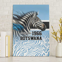 Botswana Independence Day 1966 Canvas Wall Art Tribal Zebra Skins Pattern - Wonder Print Shop