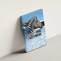 Botswana Independence Day 1966 Canvas Wall Art Tribal Zebra Skins Pattern - Wonder Print Shop