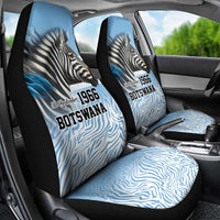 Botswana Independence Day 1966 Car Seat Cover Tribal Zebra Skins Pattern - Wonder Print Shop