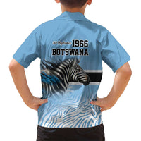 Botswana Independence Day 1966 Family Matching Long Sleeve Bodycon Dress and Hawaiian Shirt Tribal Zebra Skins Pattern - Wonder Print Shop