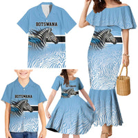 Botswana Independence Day 1966 Family Matching Mermaid Dress and Hawaiian Shirt Tribal Zebra Skins Pattern - Wonder Print Shop