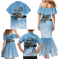 Botswana Independence Day 1966 Family Matching Mermaid Dress and Hawaiian Shirt Tribal Zebra Skins Pattern - Wonder Print Shop