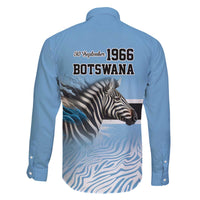 Botswana Independence Day 1966 Family Matching Off The Shoulder Long Sleeve Dress and Hawaiian Shirt Tribal Zebra Skins Pattern - Wonder Print Shop