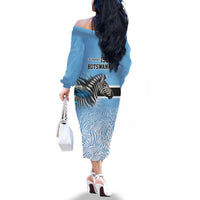 Botswana Independence Day 1966 Family Matching Off The Shoulder Long Sleeve Dress and Hawaiian Shirt Tribal Zebra Skins Pattern - Wonder Print Shop