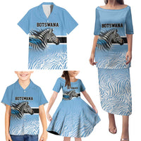 Botswana Independence Day 1966 Family Matching Puletasi and Hawaiian Shirt Tribal Zebra Skins Pattern - Wonder Print Shop