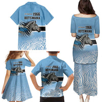 Botswana Independence Day 1966 Family Matching Puletasi and Hawaiian Shirt Tribal Zebra Skins Pattern - Wonder Print Shop