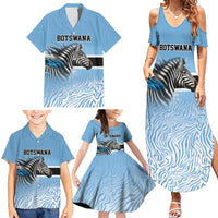 Botswana Independence Day 1966 Family Matching Summer Maxi Dress and Hawaiian Shirt Tribal Zebra Skins Pattern - Wonder Print Shop