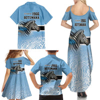 Botswana Independence Day 1966 Family Matching Summer Maxi Dress and Hawaiian Shirt Tribal Zebra Skins Pattern - Wonder Print Shop