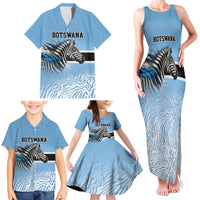 Botswana Independence Day 1966 Family Matching Tank Maxi Dress and Hawaiian Shirt Tribal Zebra Skins Pattern - Wonder Print Shop