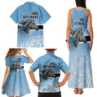 Botswana Independence Day 1966 Family Matching Tank Maxi Dress and Hawaiian Shirt Tribal Zebra Skins Pattern - Wonder Print Shop