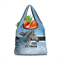 Botswana Independence Day 1966 Grocery Bag Tribal Zebra Skins Pattern - Wonder Print Shop