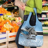 Botswana Independence Day 1966 Grocery Bag Tribal Zebra Skins Pattern - Wonder Print Shop