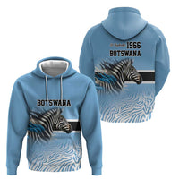Botswana Independence Day 1966 Hoodie Tribal Zebra Skins Pattern - Wonder Print Shop