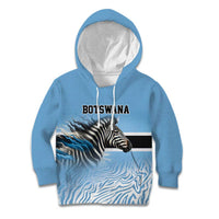Botswana Independence Day 1966 Kid Hoodie Tribal Zebra Skins Pattern - Wonder Print Shop