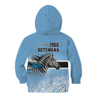 Botswana Independence Day 1966 Kid Hoodie Tribal Zebra Skins Pattern - Wonder Print Shop