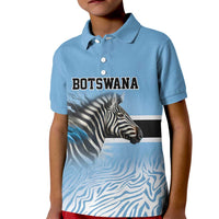 Botswana Independence Day 1966 Kid Polo Shirt Tribal Zebra Skins Pattern - Wonder Print Shop