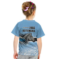 Botswana Independence Day 1966 Kid T Shirt Tribal Zebra Skins Pattern - Wonder Print Shop