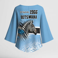 Botswana Independence Day 1966 Kimono Sleeve Blouse Tribal Zebra Skins Pattern - Wonder Print Shop
