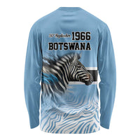 Botswana Independence Day 1966 Long Sleeve Shirt Tribal Zebra Skins Pattern - Wonder Print Shop